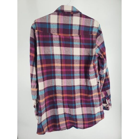 Matchstick Long Sleeve Flannel Plaid Check Shirt Size Small Roll Tab Base Argus - Picture 6 of 9